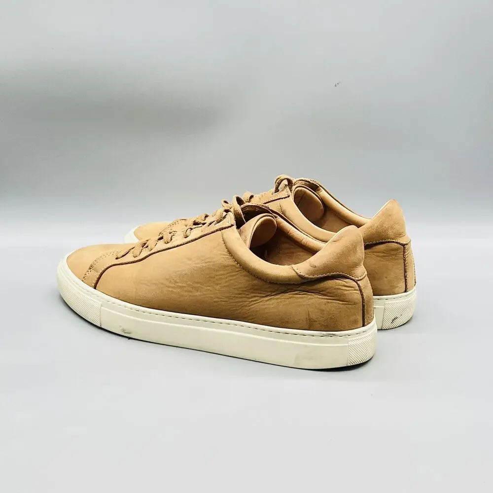 Suitsupply Shoes Mens 10 Brown Leather Low Top Casual Sneakers Comfort Walking